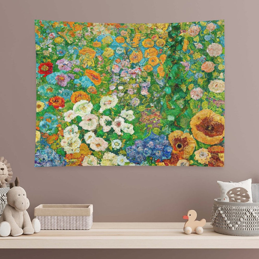 Gustav Klimt Flower Garden Tapestry