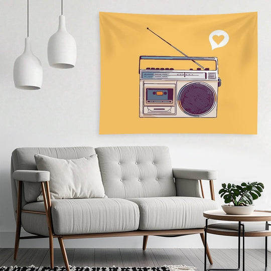 Retro Radio Boombox Tapestry