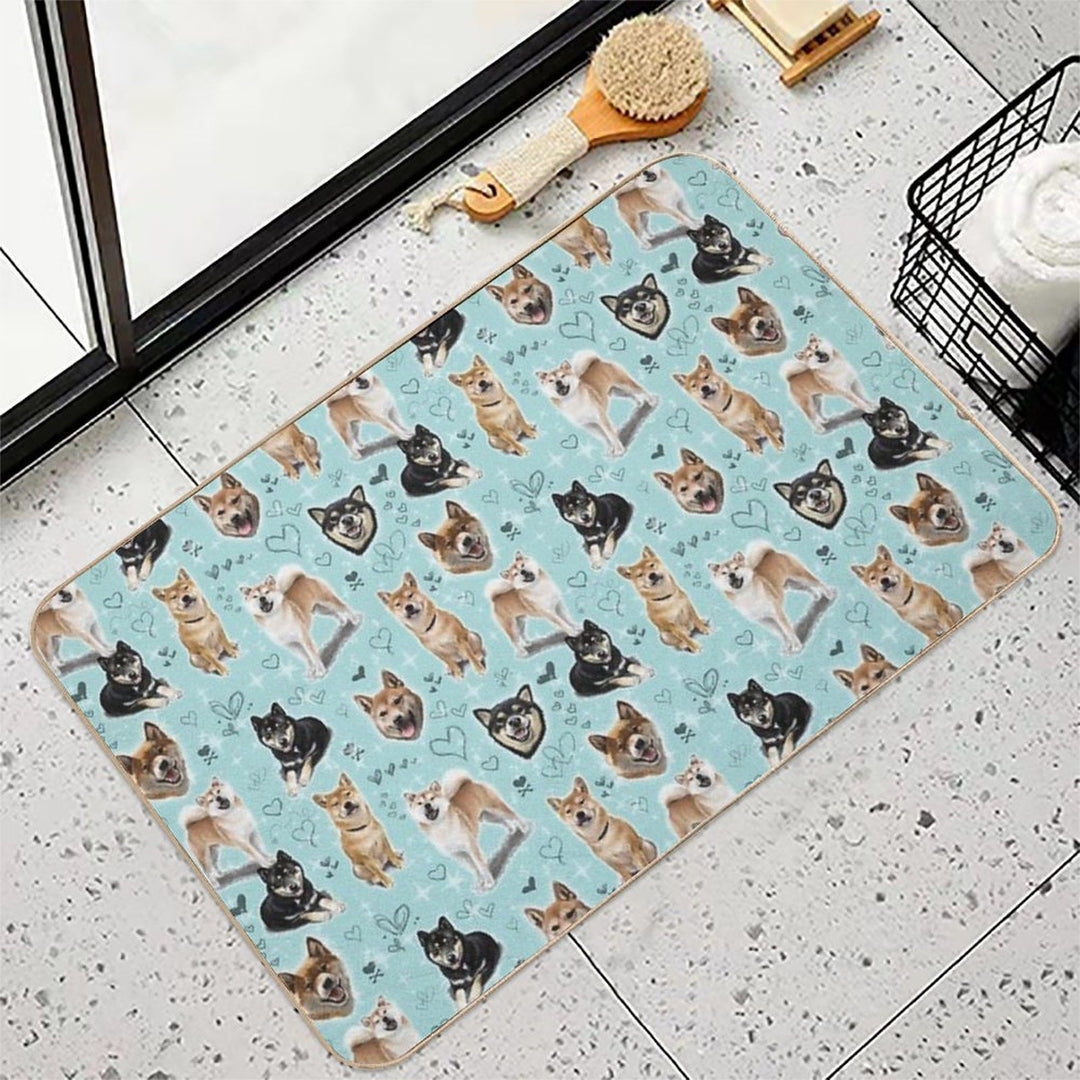 Shiba Inu  Slip-Resistant Bath Mat