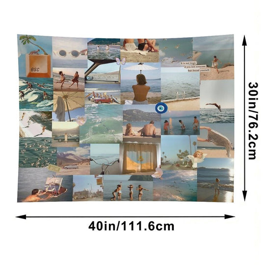 August Slipped Away Collage Tapestry