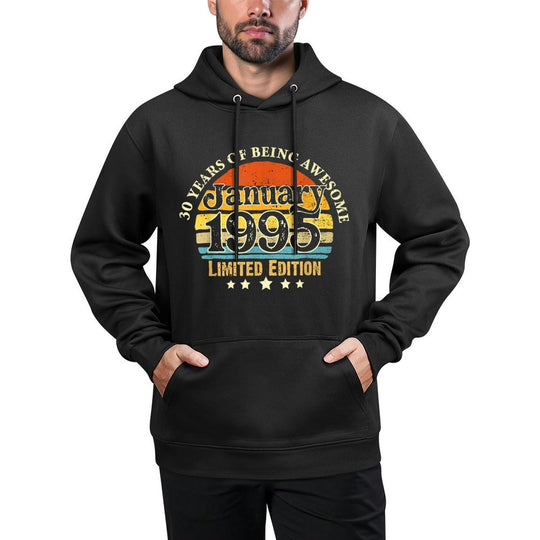 30 Years Old Vintage January 1995 30th Birthday Gifts Versatile Streetwear Hoodie