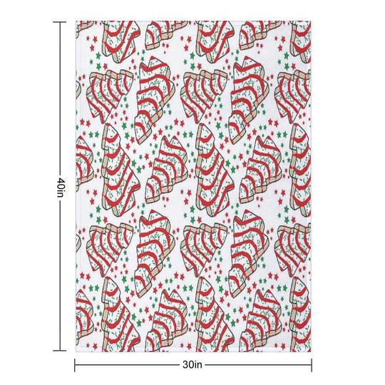 Christmas Tree Snack Cakes Shrink-resistant Throw Blanket