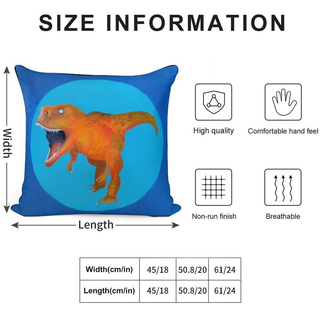 T-Rex Square Soft Reinforced Edging Throw Pillow