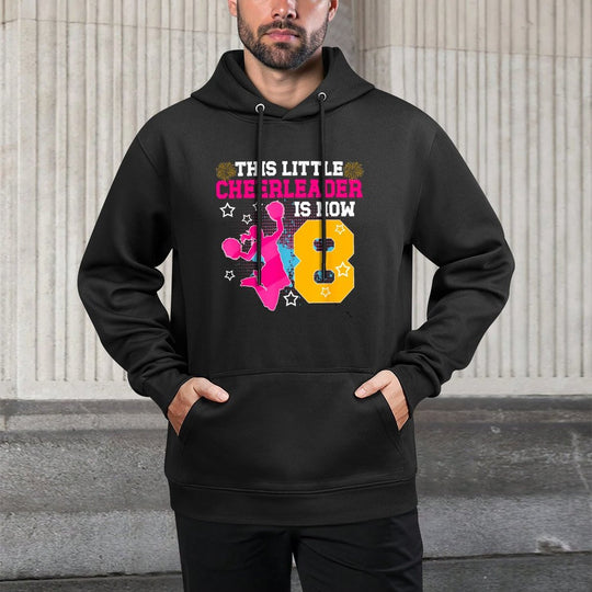8th Birthday Cheer Girl Eight Year Old Cheerleader Relaxed Fit Hoodie