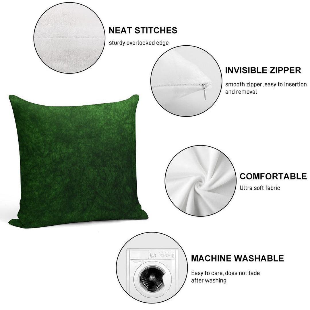Emerald Green Grass Velvet  Texture Soft Skin-Friendly Throw Pillow