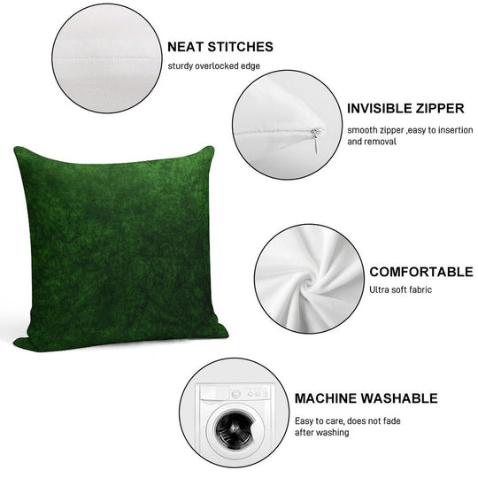 Emerald Green Grass Velvet  Texture Soft Skin-Friendly Throw Pillow