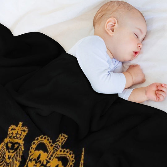 Elizabeth II Royal Coat of Arms Emblem Versatility Throw Blanket