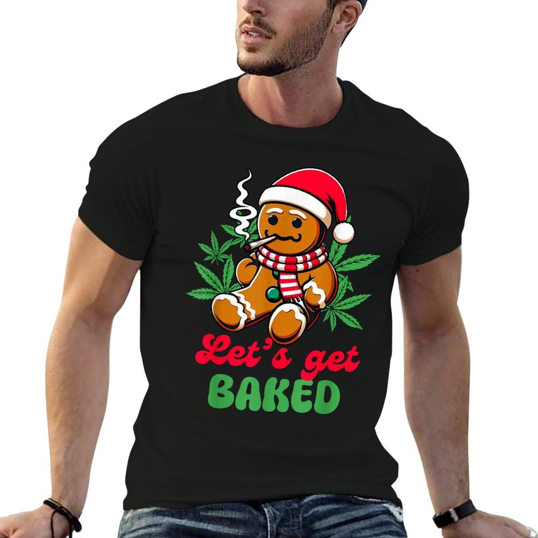 Christmas Xmas Cannabis Weed Lover Smoking Lets Get Baked  Versatile T-Shirt