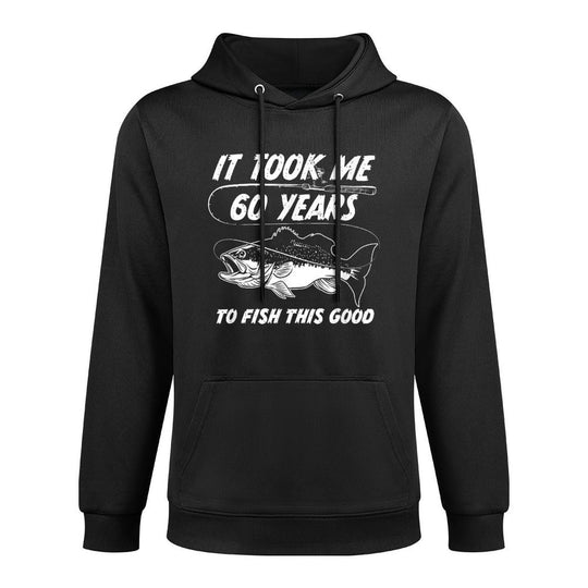 Happy 60th Birthday Fishing Gag Gifts 60 Year Old Man Moisture-Wicking Hoodie