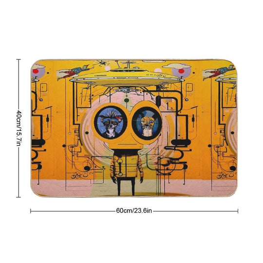 Alien with Chihuahua Eyes  Non-Slip Bath Mat