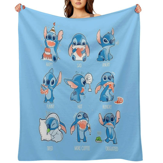 Stitch Emoticon! Anti-pilling Throw Blanket
