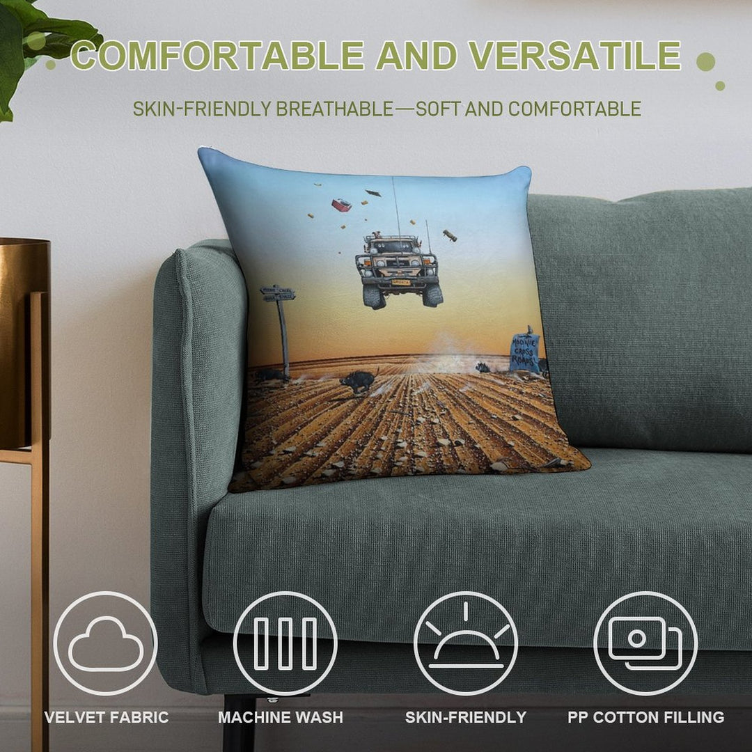 Are We There Yet! Moonie. Soft Skin-Friendly Throw Pillow