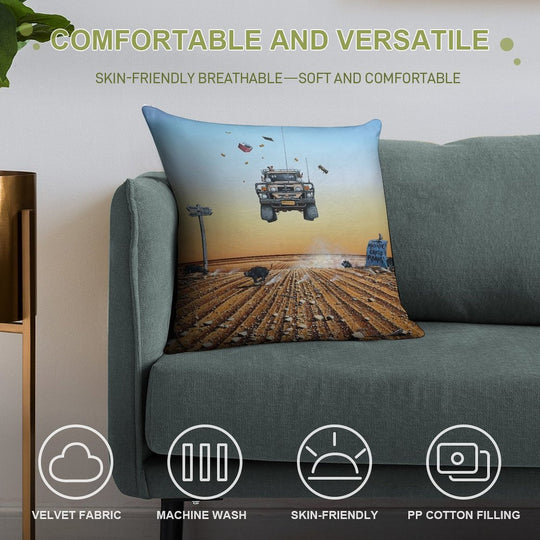 Are We There Yet! Moonie. Soft Skin-Friendly Throw Pillow