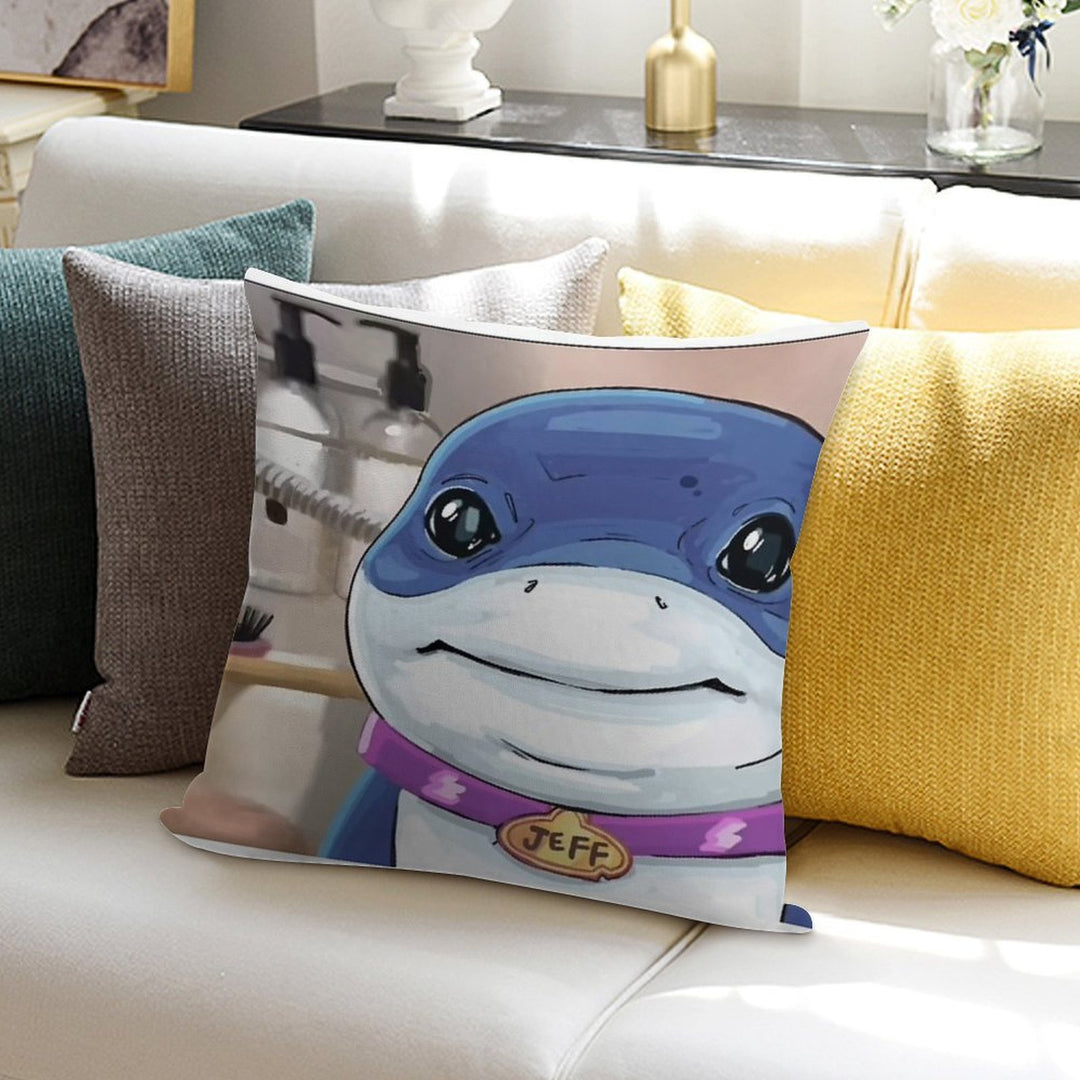 Jeff The Land Shark Soft Reinforced Edging Throw Pillow