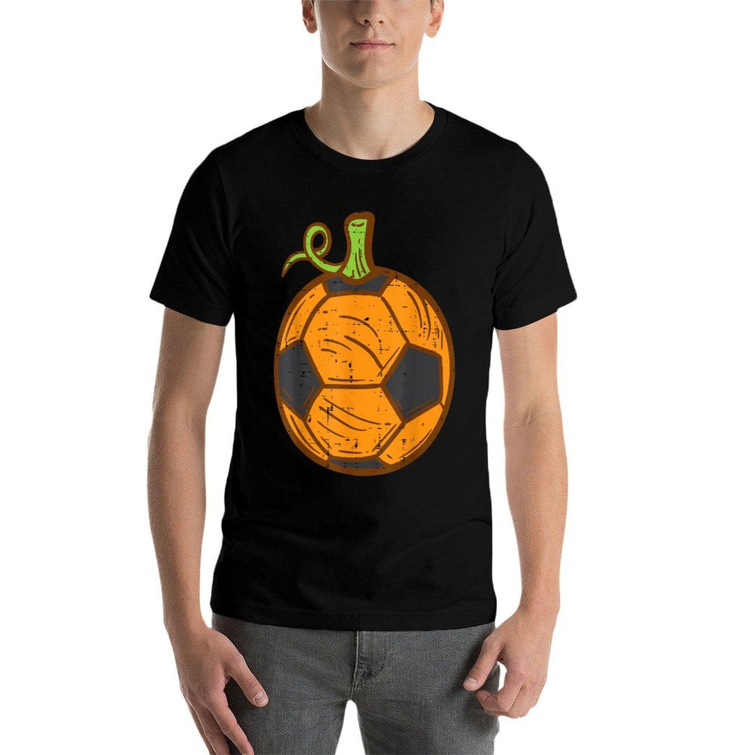 Halloween Soccer Ball Pumpkin Football Costume Boys Kids Men  Moisture-wicking T-Shirt