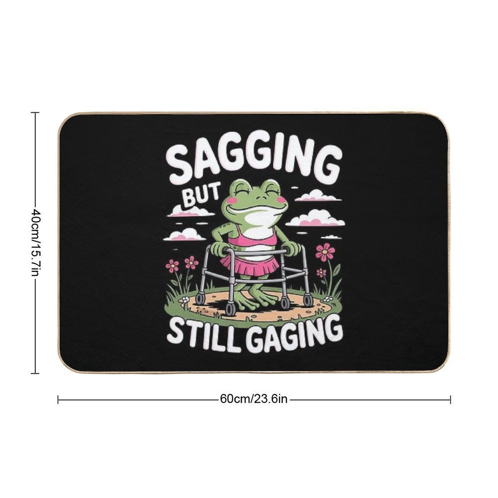 Sagging But Still Gagging Meme Frog Humor Women Girls 4  Rapid-Drying Bath Mat