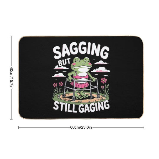 Sagging But Still Gagging Meme Frog Humor Women Girls 4  Rapid-Drying Bath Mat