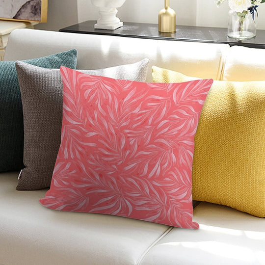 Coral Pink Soft Shrink-Resistant Throw Pillow