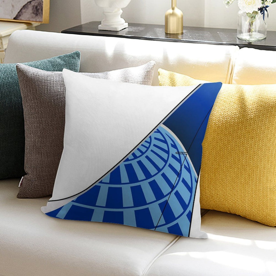 United Airlines Boeing 737-800 Blue Evolution Tail (Left Facing) Soft Warmth Comfort Throw Pillow