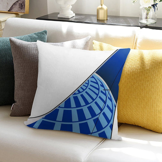 United Airlines Boeing 737-800 Blue Evolution Tail (Left Facing) Soft Warmth Comfort Throw Pillow
