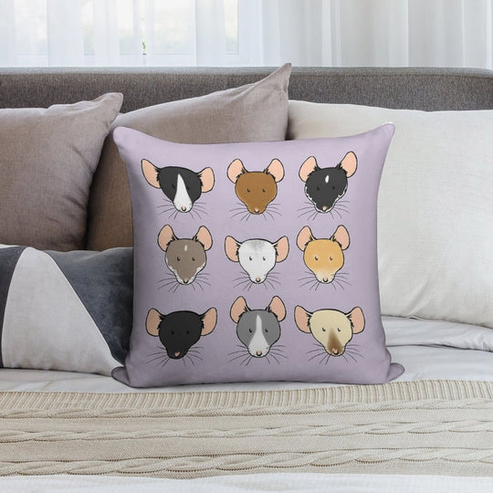Ratty Faces Soft Washable Throw Pillow