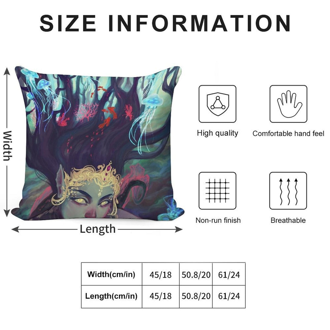 Abyss Mermaid Soft Luxury Feel Throw Pillow