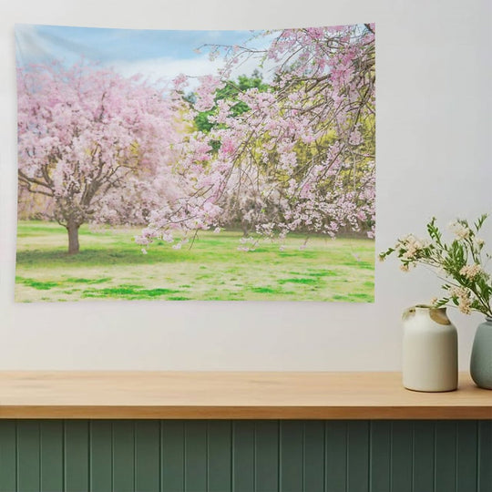 Cherry Blossoms Blooming in A Fantastic Garden Tapestry