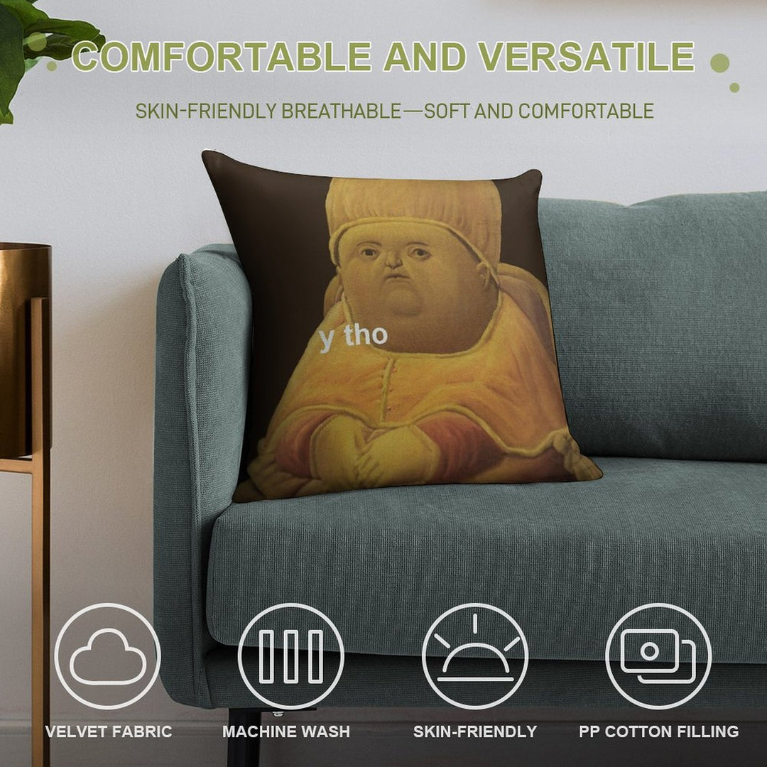 Y Tho Soft Reinforced Edging Throw Pillow