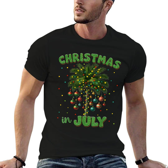 Christmas In July Palm Tree Hawaii Beach Summer Vacation  Quick-drying T-Shirt