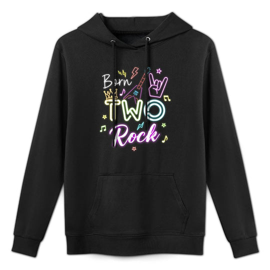 Born 2 Rock Birthday Decorations 2nd Birthday Boy Girl Moisture-Wicking Hoodie