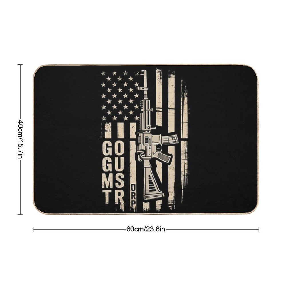 God Guns And Trump 2nd Amendment Flag  Fade-Resistant Bath Mat