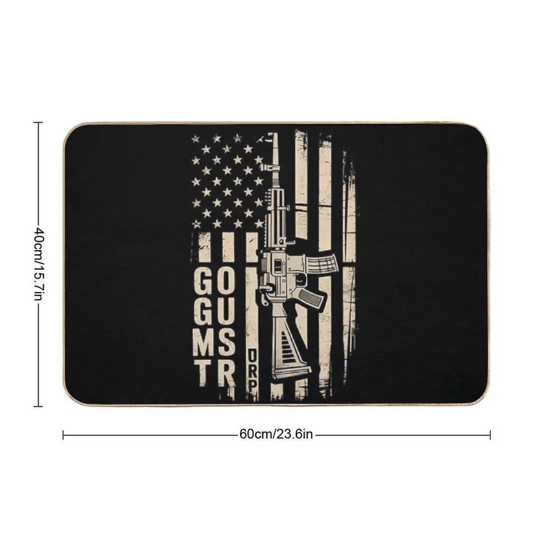 God Guns And Trump 2nd Amendment Flag  Fade-Resistant Bath Mat