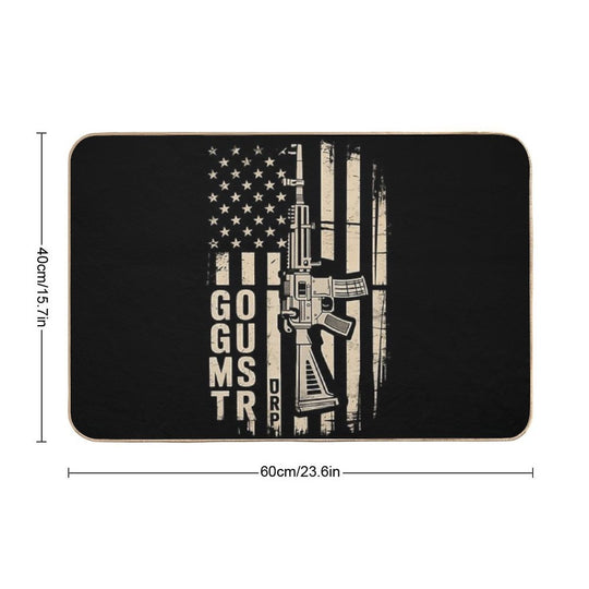 God Guns And Trump 2nd Amendment Flag  Fade-Resistant Bath Mat