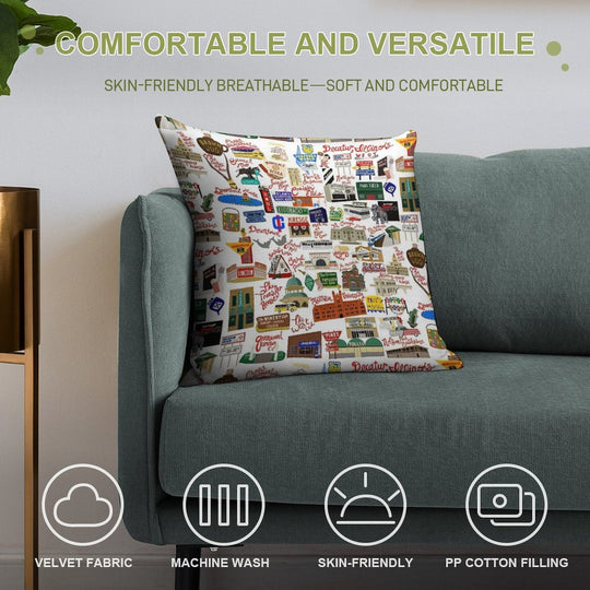 Decatur, Illinois Days Gone By Soft Multiple Sizes Throw Pillow