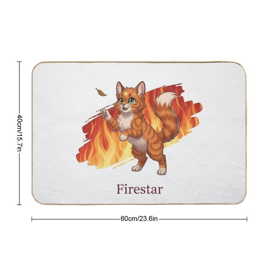 Chibi Warriors Firestar Cat Cute ThunderClan Leader Firepaw Fanart  Non-Slip Bath Mat