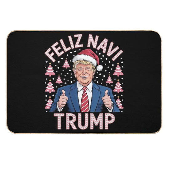 Trump Ugly Christmas Sweater Feliz Navi Trump  Toxin-Free Bath Mat