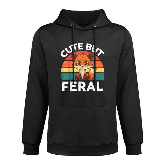 Fox Cute But Feral Toddler Girl Boy Kids Funny Graphics Moisture-Wicking Hoodie