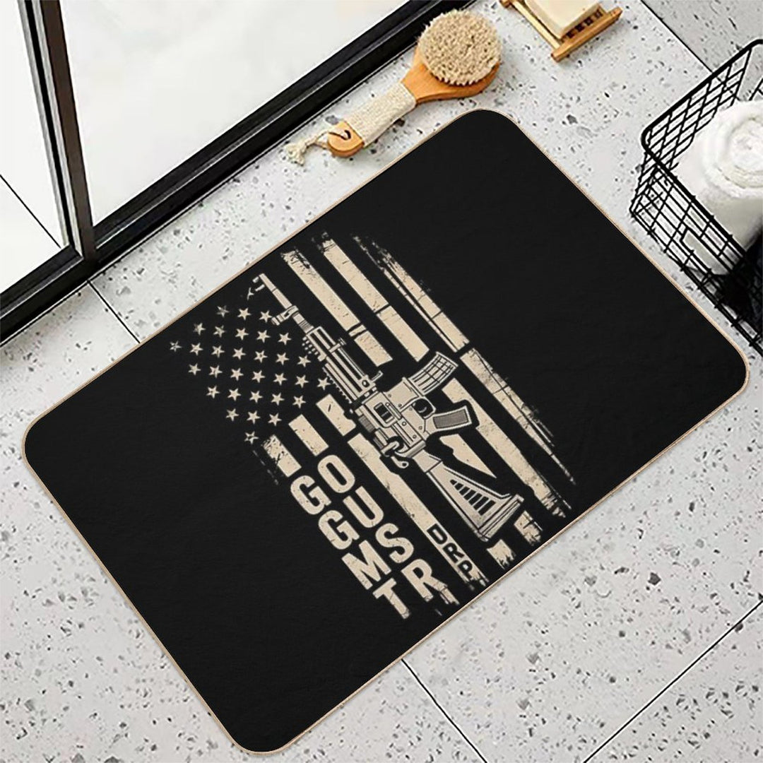 God Guns And Trump 2nd Amendment Flag  Fade-Resistant Bath Mat