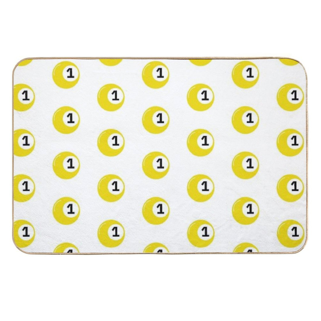 Yellow Bingo Ball Number 1  High-Traffic Bath Mat