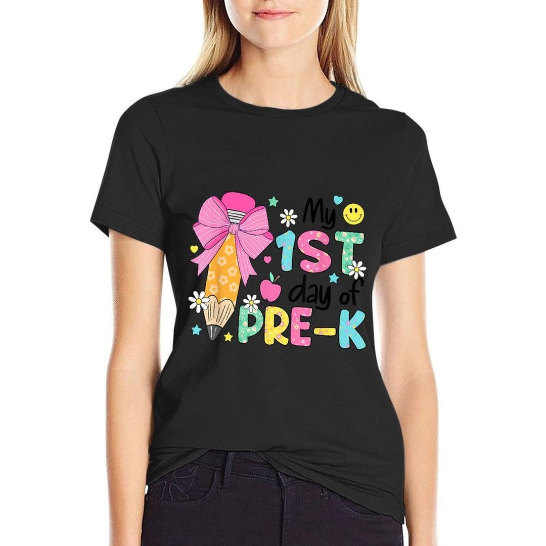 My 1st Day of Pre-K PreK Pre K 2025 Back to School Girls  Relaxed-fit T-Shirt