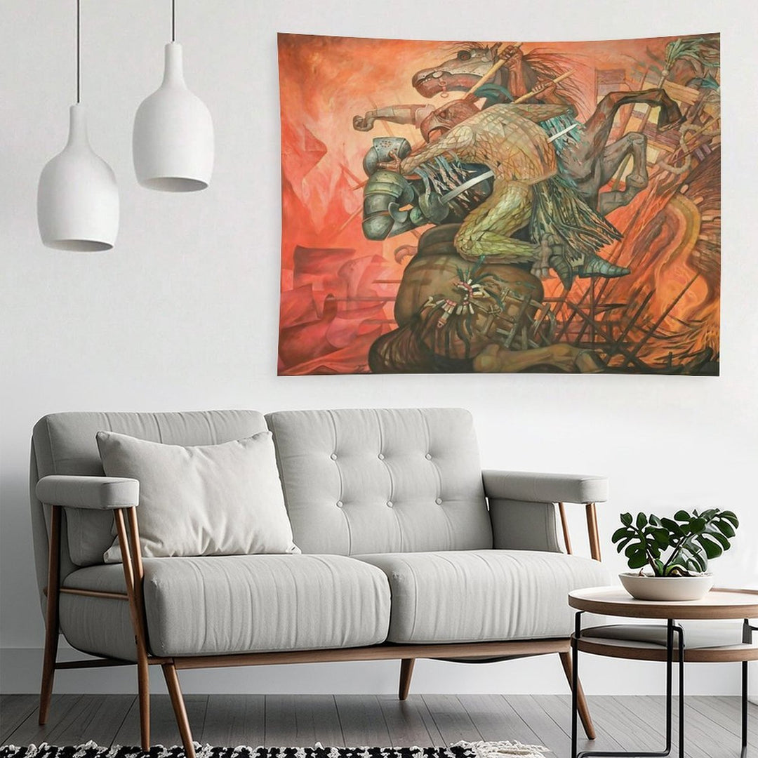 The Fusion of Two Cultures, by Jorge González Camarena Tapestry