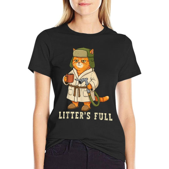 Litter’s Full Funny Cat Christmas Grumpy for Cat Lovers  Slim-fit Cut T-Shirt