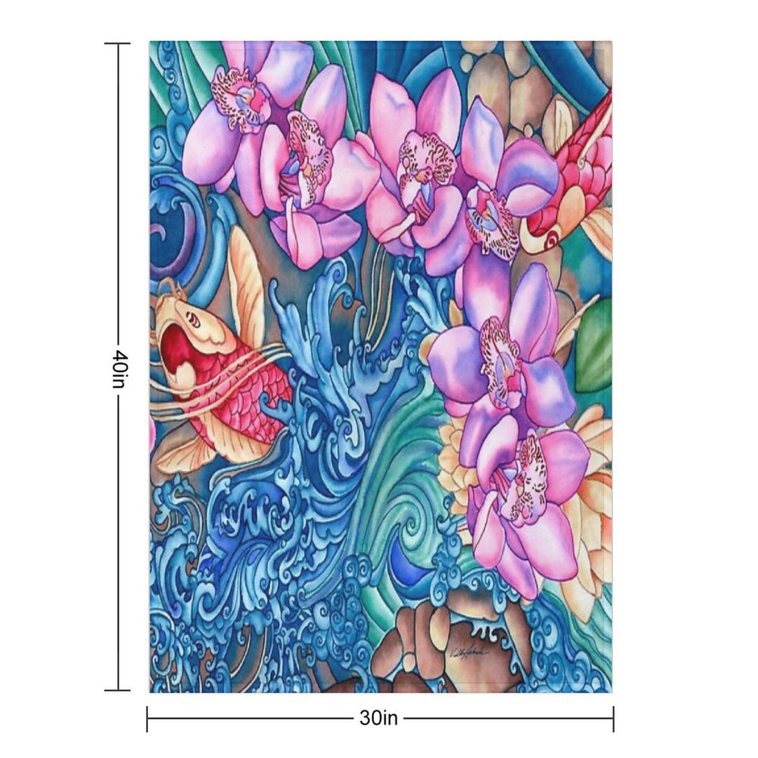 Orchid Splash Durable Throw Blanket