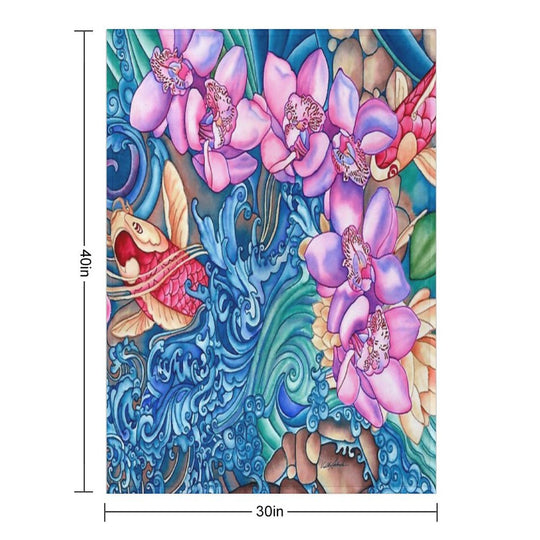 Orchid Splash Durable Throw Blanket