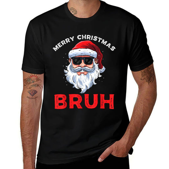 Merry Christmas Bruh Meme Funny Saying for Brother Boys Men  Quick-drying T-Shirt