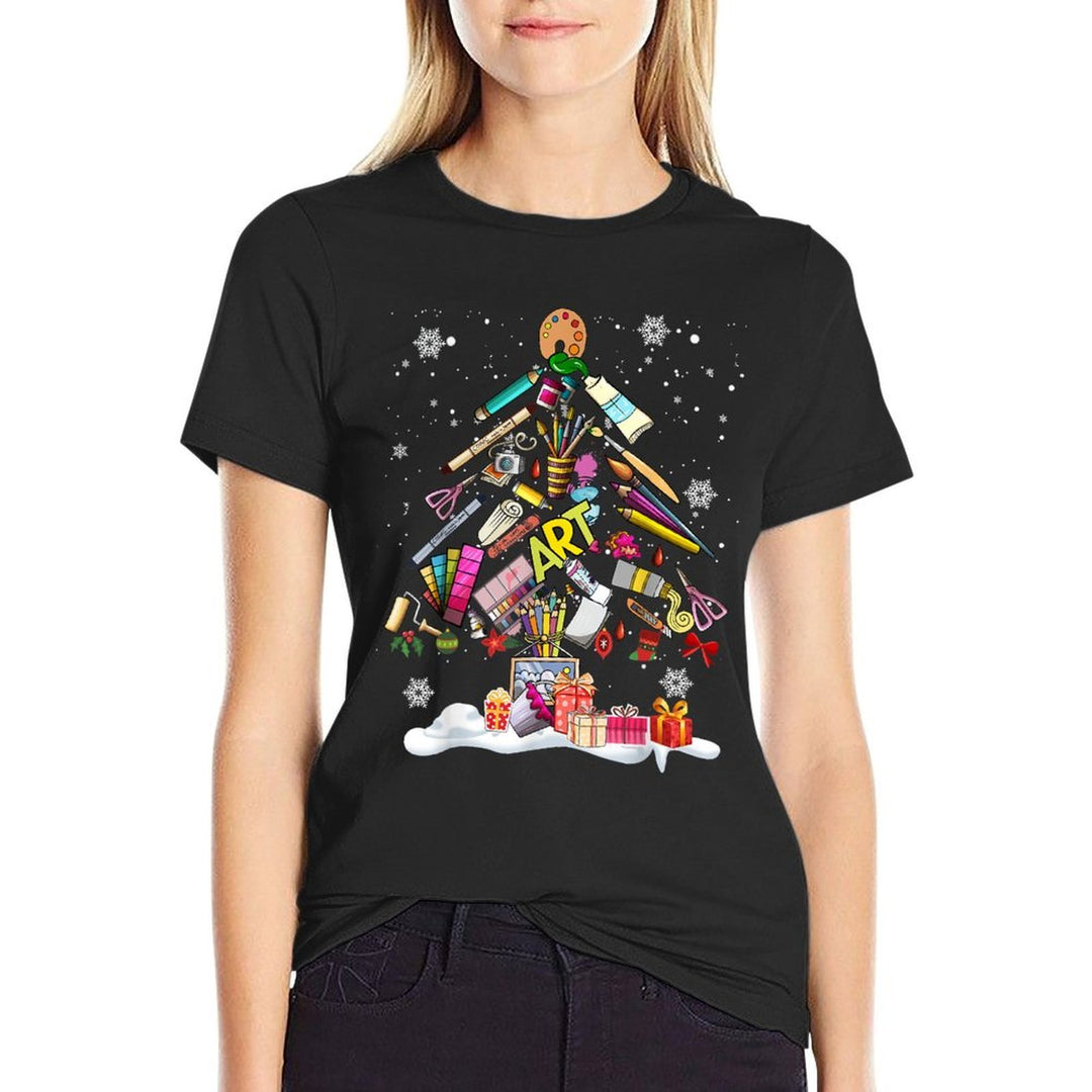 Paintbrush Christmas Tree Decor Xmas for Artist Art Teacher for Men Women  Odor-resistant T-Shirt