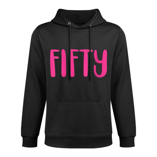 Womens Fifty, 50 Years Old Cute For Women Pink 50th Birthday Breathable Fabric Hoodie