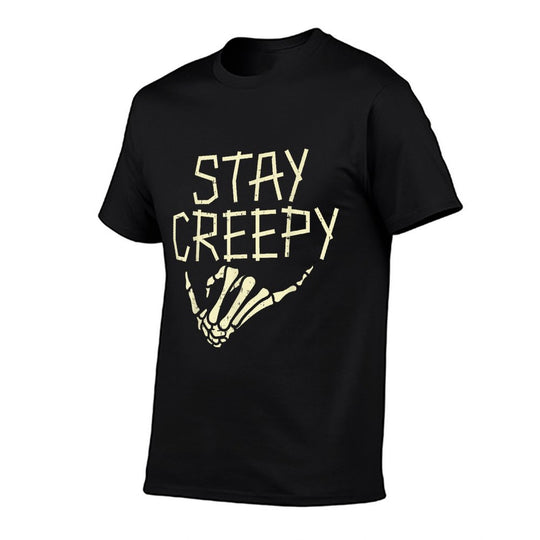 Stay Creepy Skeleton Hand Funny Halloween Costume Men Women  Tagless Design T-Shirt