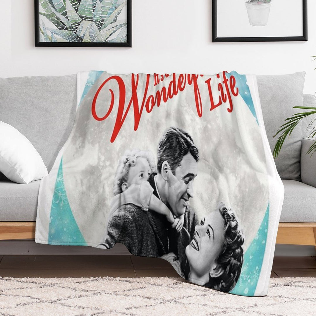 Its A Wonderful Life Vintage Christmas Classic Easy Care Throw Blanket