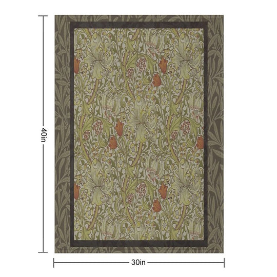 William Morris Floral Lily Willow Art Print Design Sustainable Throw Blanket